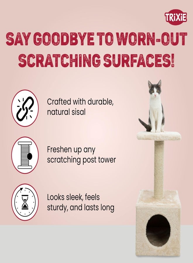 Trixie Sisal Cat Scratching Post - 60 cm Height, 9 cm Diameter, Natural Replacement Post for Cat Trees and Scratch Furniture - Image 2